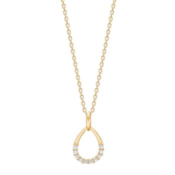 8kt. guldvedhæng m.cz inkl. forg. kæde from Siersbøl