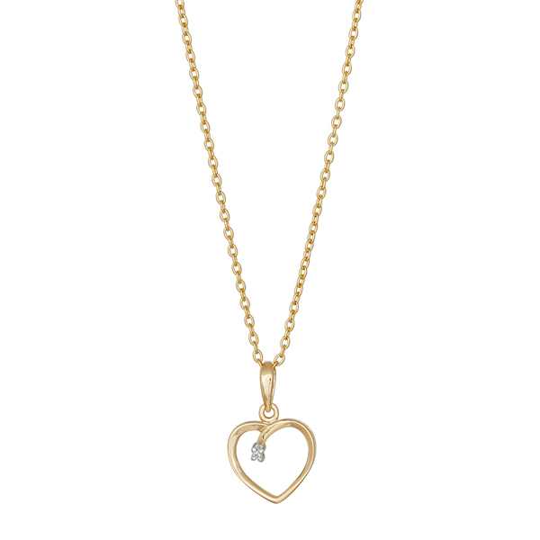 14kt. guldhjerte m/dia. 0.005ct W/SI inkl. forg. k from Siersbøl