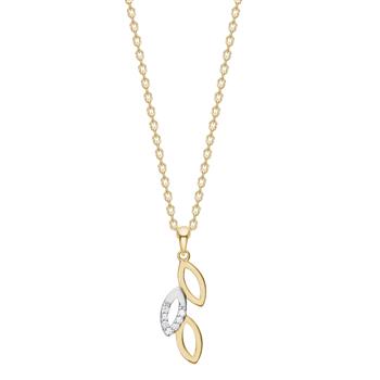 14kt. guldvedhæng m.0,028ct W/SI inkl. forg. kæde from Siersbøl