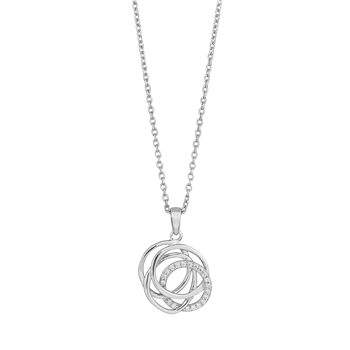 Rhod. sølvvedhæng m/cz inkl. kæde from Siersbøl