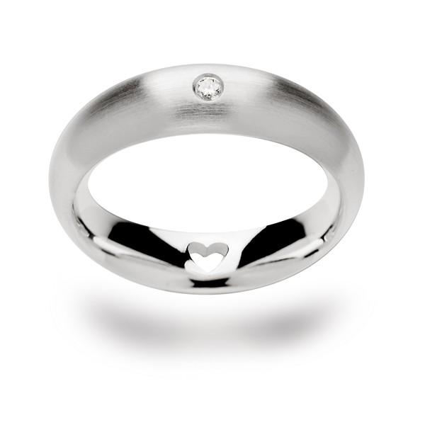 925/- Ring, brillant 0,03ct W-SI matt from Bastian Inverun