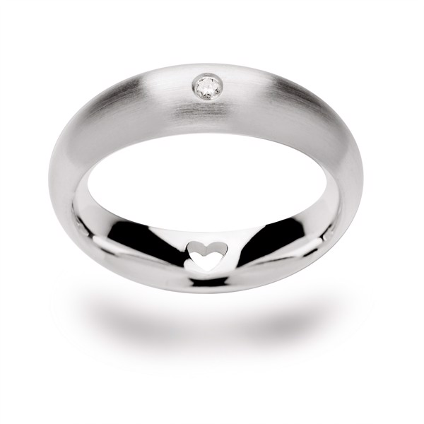 925/- Ring, brillant 0,03ct W-SI matt from Bastian Inverun