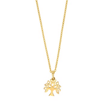 8 kt. guldvedhæng livets træ inkl. forgyldt kæde, fra Siersbøl