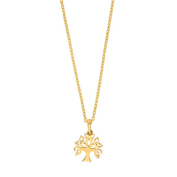 8 kt. guldvedhæng livets træ inkl. forgyldt kæde, fra Siersbøl