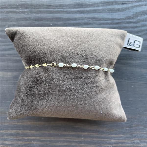 Armbånd sølv forgyldt perle from L&G