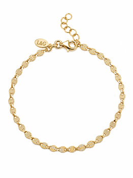 Armbånd sølv forgyldt rille from L&G