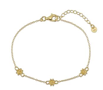 Armbånd sølv forgyldt blomster from L&G