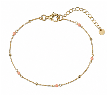 Armbånd sølv forgyldt grøn bamboo coral from L&G