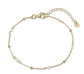 Armbånd sølv forgyldt med ferskvandsperler from L&G