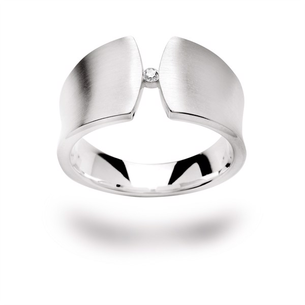 925/- Ring mat, brillant 0,04ct W-SI from Bastian Inverun