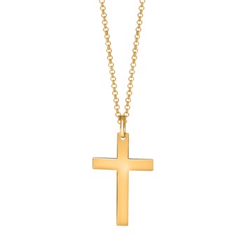 Son of Noa cross necklace in IP gold steel