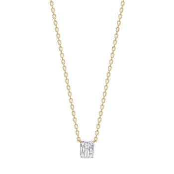 14kt. guldvedhæng m.0,08ct W/SI med guldkæde from Siersbøl