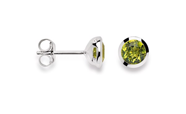 925/- Ørestikker, rho. blank, peridot 0,90ct from Bastian Inverun