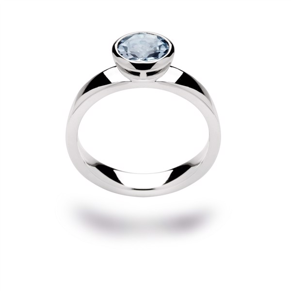 925/- Ring, rho. blank, blå topas 1.70ct from Bastian Inverun