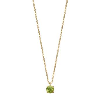 14kt. guldhalskæde m. 4mm peridot from Siersbøl