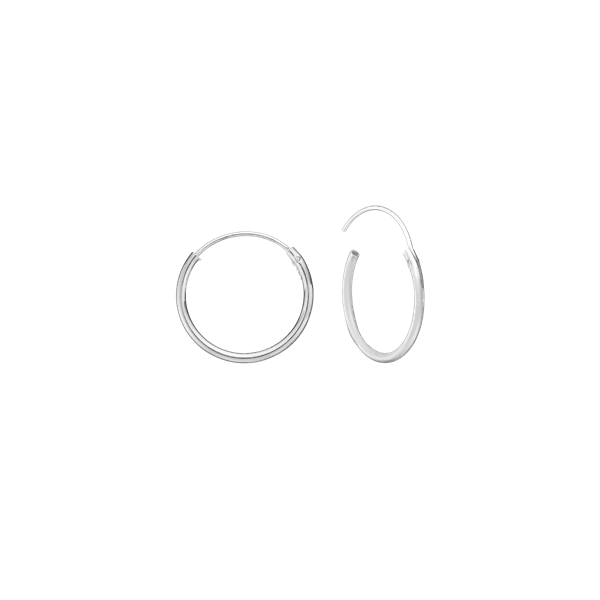 RHOD. SØLV CREOL 12 MM, TRÅD 1 MM MASSIV from Aagaard