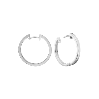 RHOD. SØLV CREOL 20MM, TRÅD 3MM M/KLAPLÅ from Aagaard