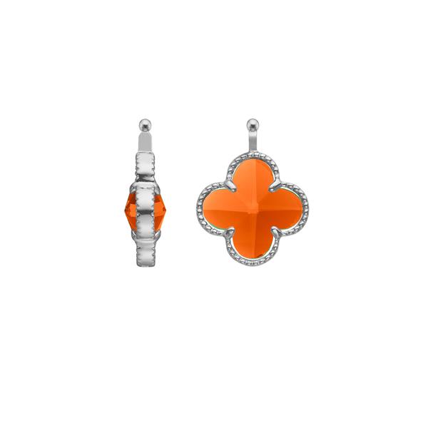 Glas facet kløver m/rh sølv from Heinzendorff