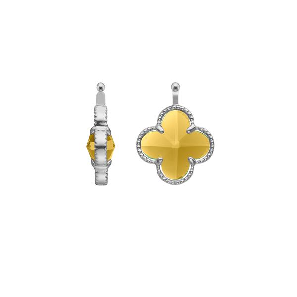 Glas facet kløver m/rh sølv from Heinzendorff