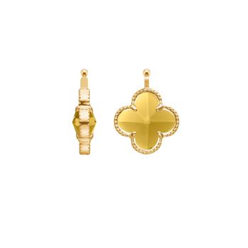 Glas facet kløver m/fg sølv from Heinzendorff