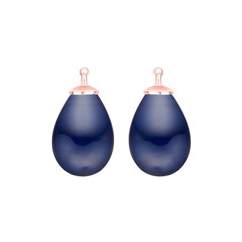 Bøhmisk kvartsglas dråbe farve84 m/rfg sølv - par from Heinzendorff