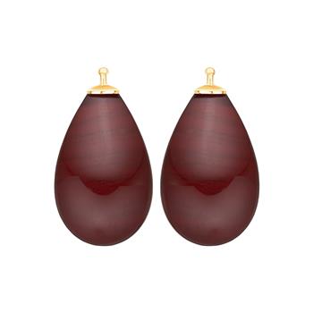 Bøhmisk kvartsglas dråbe farve84 m/fg sølv - par from Heinzendorff