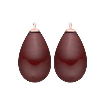 Bøhmisk kvartsglas dråbe farve84 m/rfg sølv - par from Heinzendorff