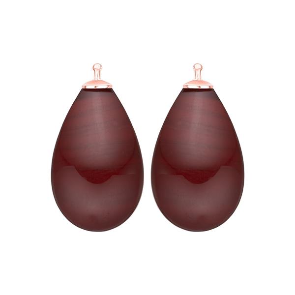 Bøhmisk kvartsglas dråbe farve84 m/rfg sølv - par from Heinzendorff