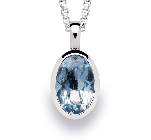 925/- Vedhæng blank, blå topas 3,3ct from Bastian Inverun
