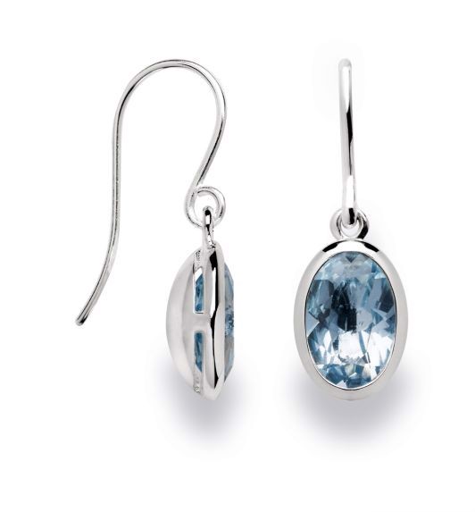 925/- ørehænger polerede, blå topas 3.02ct from Bastian Inverun