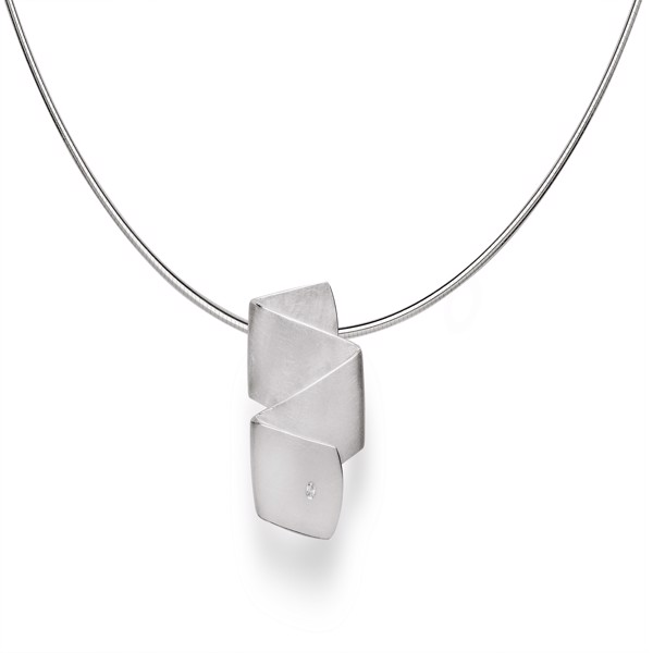 925/- Vedhæng børstet, dia. 0,03CT WP1 from Bastian Inverun