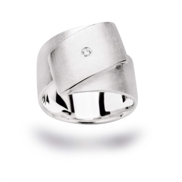 925/- Ring, rho. børstet, DIAMOND 0.03CT WP1 from Bastian Inverun