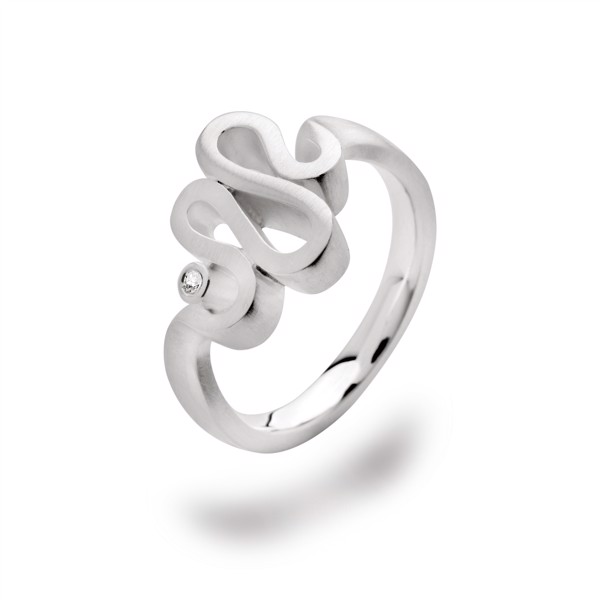 925/- Ring mat, dia. 0,02CT WP1 from Bastian Inverun