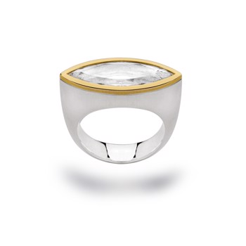 925/- Ring, delvis fg mat/blank, bjergkrystal 3.52 from Bastian Inverun