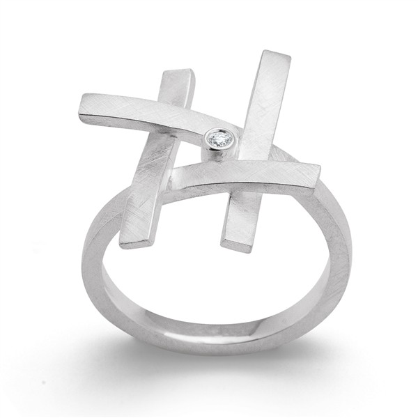 925/ - Ring børstet, dia. 0,02CT WP1 from Bastian Inverun
