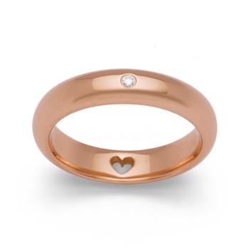 925/ - Ring, rosa fg blank, dia. 0.03CT W-SI from Bastian Inverun