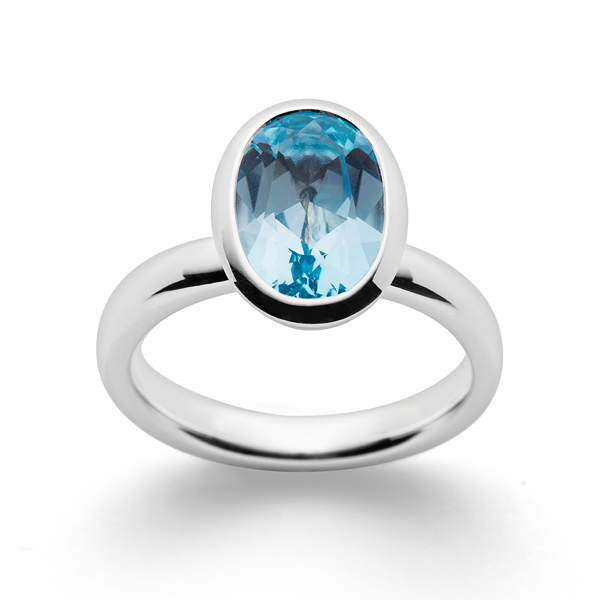 925/- Ringblank, blå topas 3,78ct from Bastian Inverun