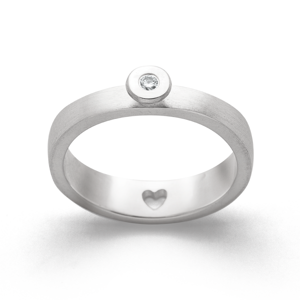 925/- Ring mat/blank, brillant 0,03ct W-SI from Bastian Inverun