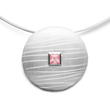 925/- Vedhæng mat/børstet, PINK TOPAZ 0,70CT from Bastian Inverun