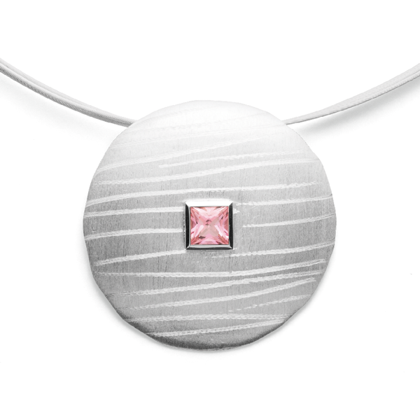925/- Vedhæng mat/børstet, PINK TOPAZ 0,70CT from Bastian Inverun