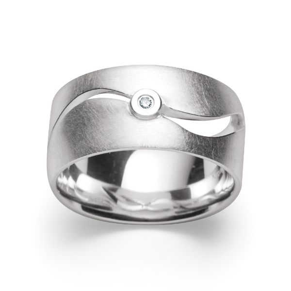 925/- Ring mat, dia. 0,02CT W-SI2-SI3 from Bastian Inverun
