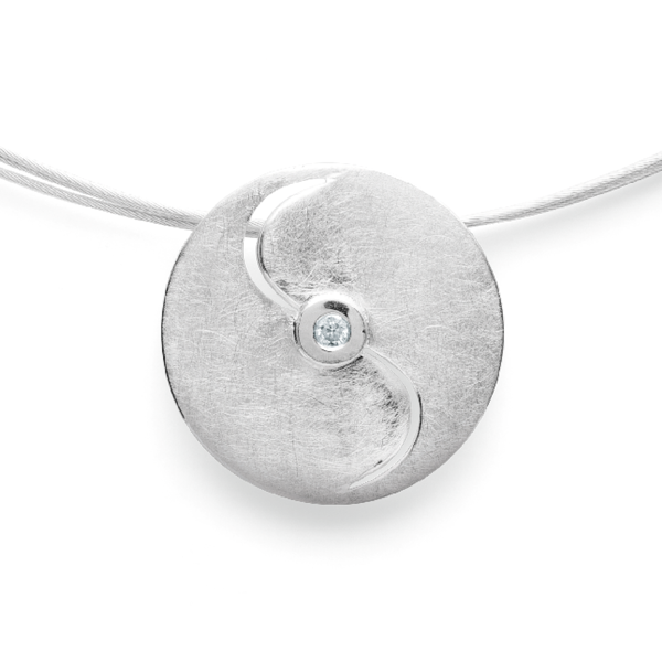 925/- Vedhæng mat, dia. 0,03CT W-SI2-SI3 from Bastian Inverun