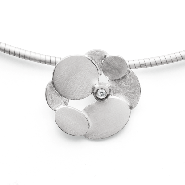 925/- Vedhæng mat/børstet, dia. 0,02CT W-SI2-SI3 from Bastian Inverun