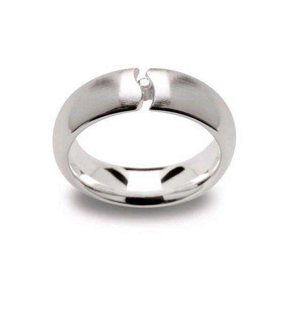 925/- Ring rho. mat, dia. 0,03CT W-SI from Bastian Inverun