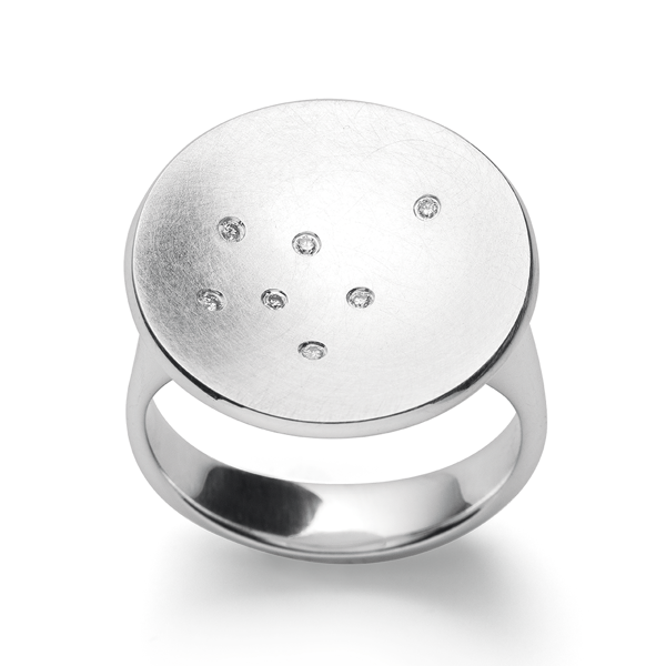 925/- Ring, rho. mat/blank, dia.er 0,035ct W-SI from Bastian Inverun