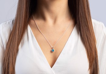 925/- Vedhæng blank, blå topas 1.15ct from Bastian Inverun