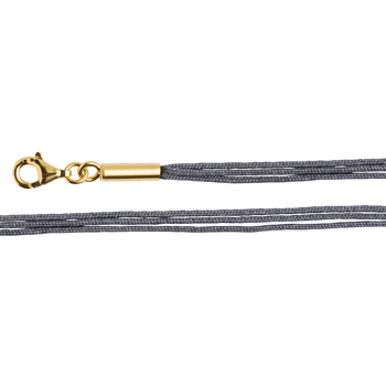 Bomuldssnor 3 styk grå, 925/- karabin fg 45cm+5cm from Bastian Inverun