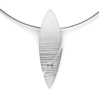 925/- Vedhæng mat/børstet, blå topas 0,12ct from Bastian Inverun