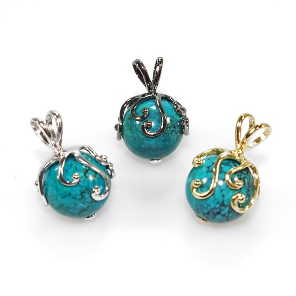 Tyrkis vedhæng i sterlingsølv Forgyldt from San - Links of Joy