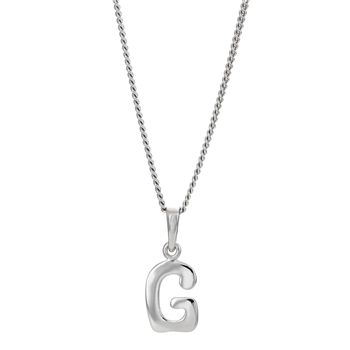 Rhod. sølvbogstav G 12mm inkl. kæde  from Siersbøl